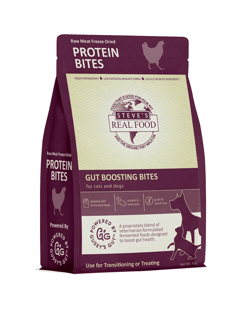 Steve's Real Food Chicken Protein Bites Freeze Dried Treats for Cats and Dogs