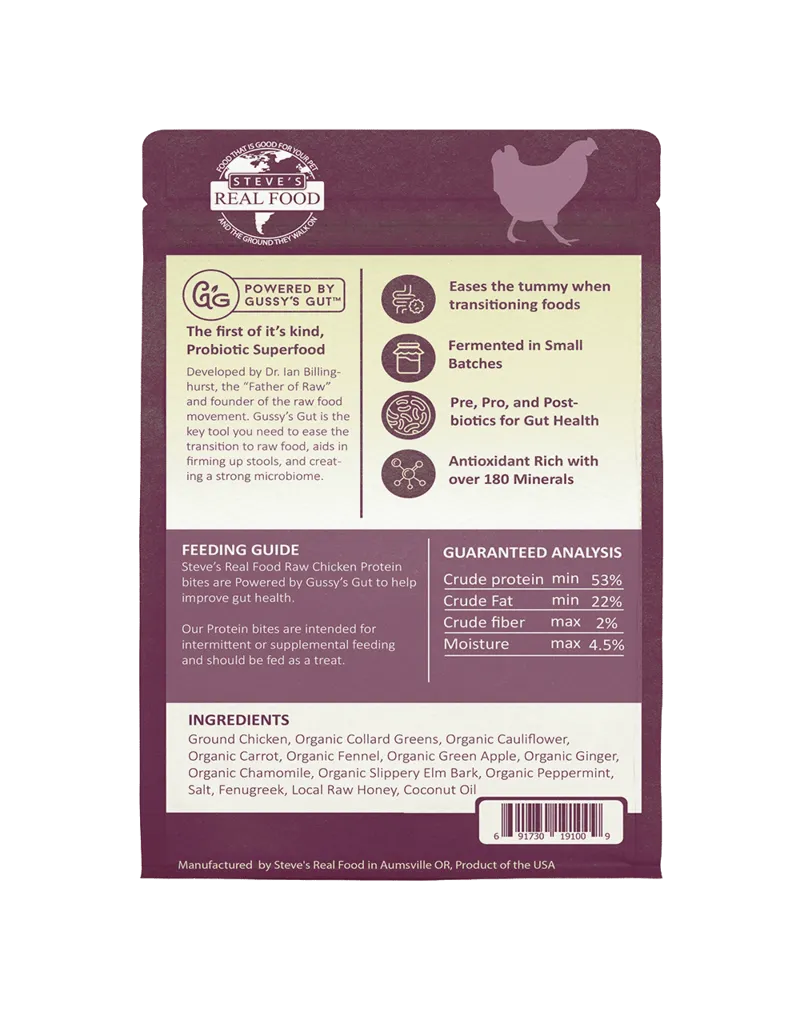 Steve's Real Food Chicken Protein Bites Freeze Dried Treats for Cats and Dogs