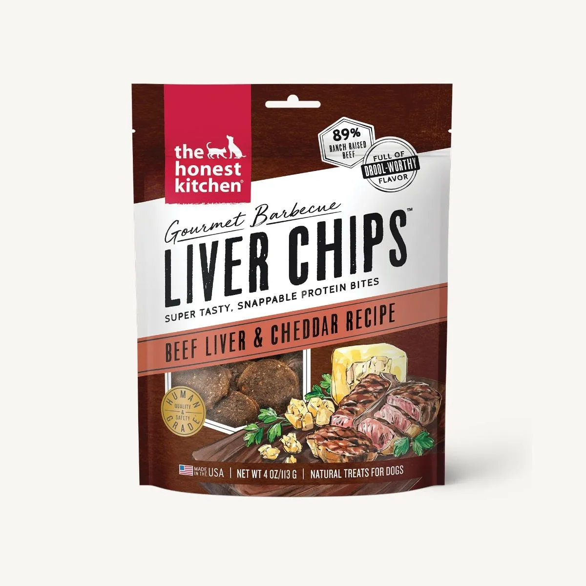 The Honest Kitchen Beef Liver & Cheddar Recipe Gourmet Barbecue Liver Chips For Dogs