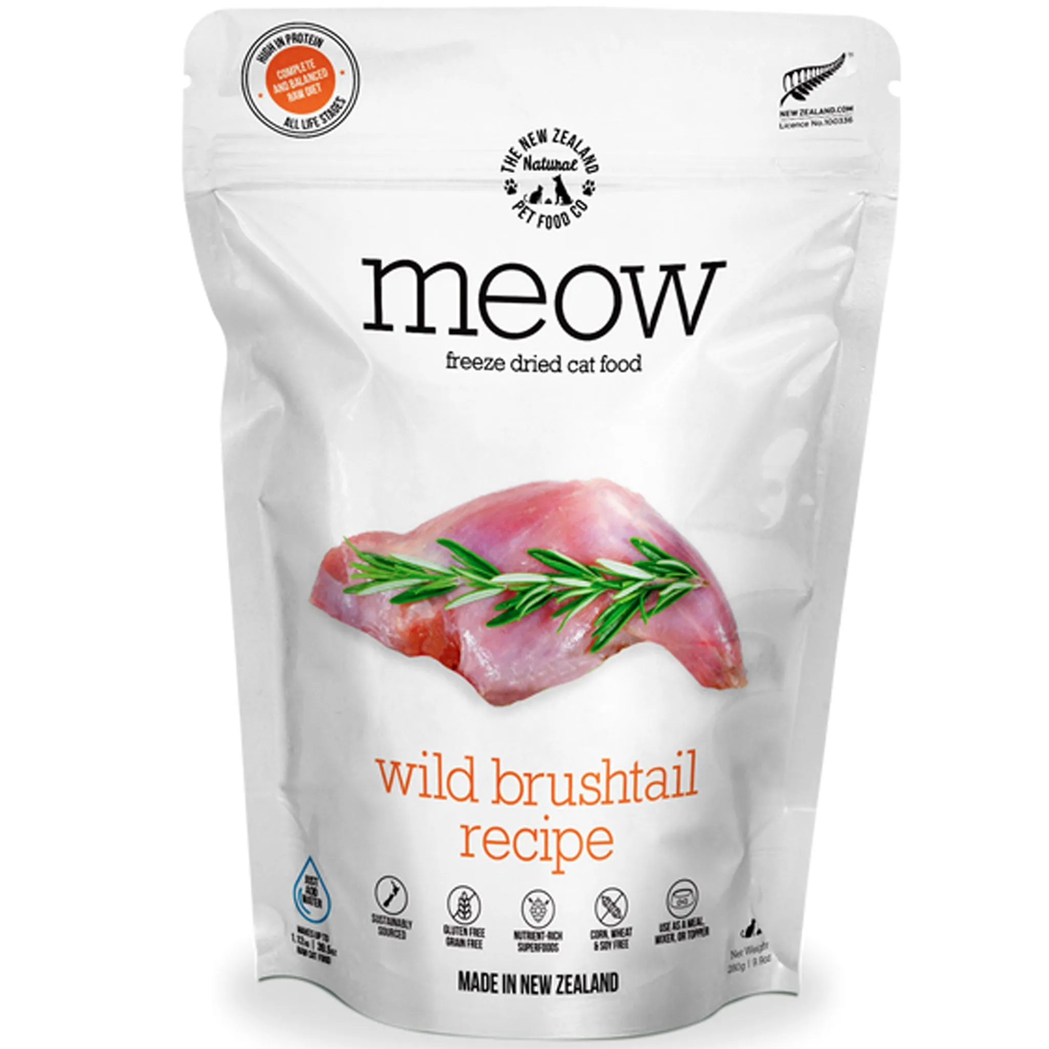 The New Zealand Natural Pet Food Co Meow Freeze-Dried Wild Brushtail Cat Treats