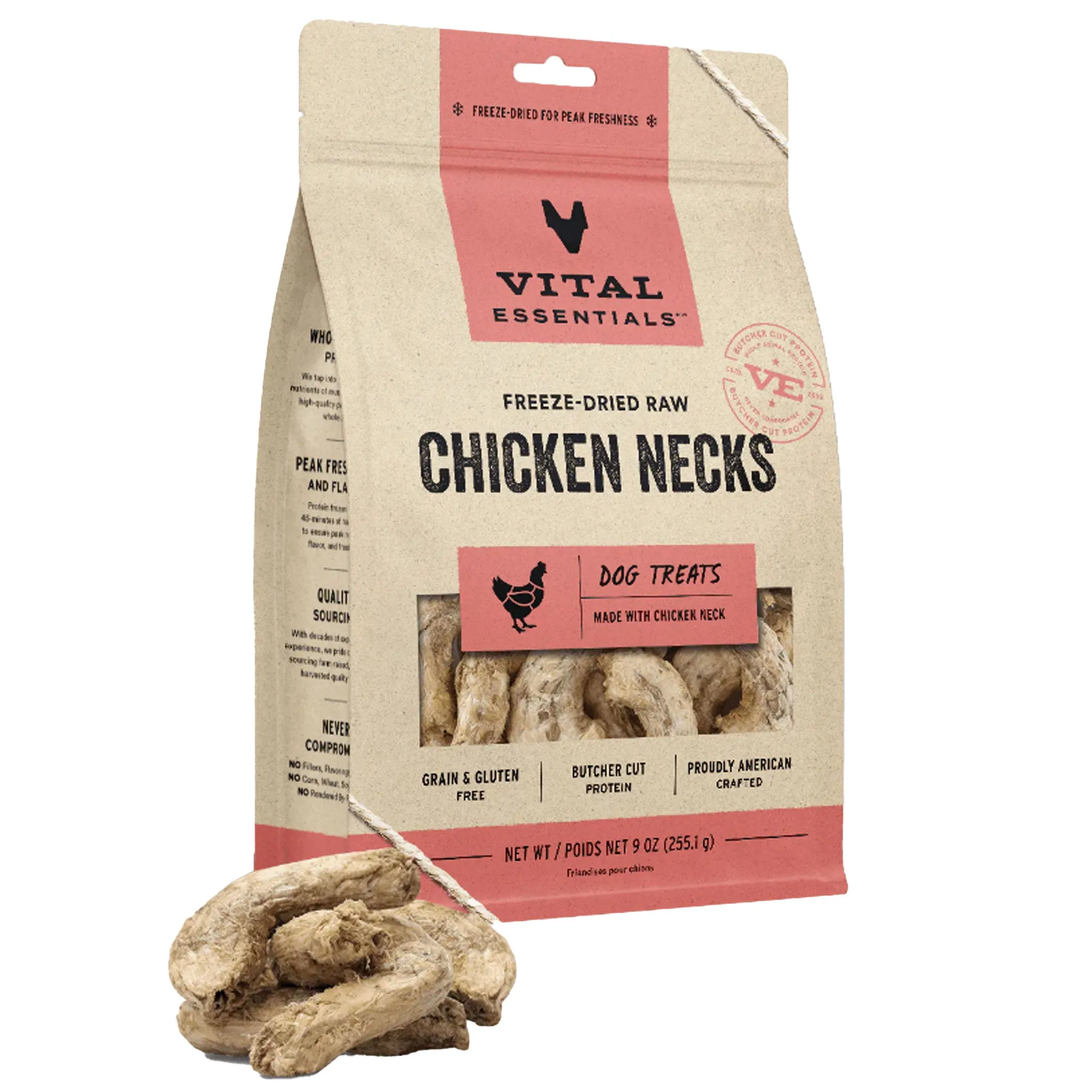 Vital Essentials Freeze-Dried Treat Chicken Necks Dog Treats