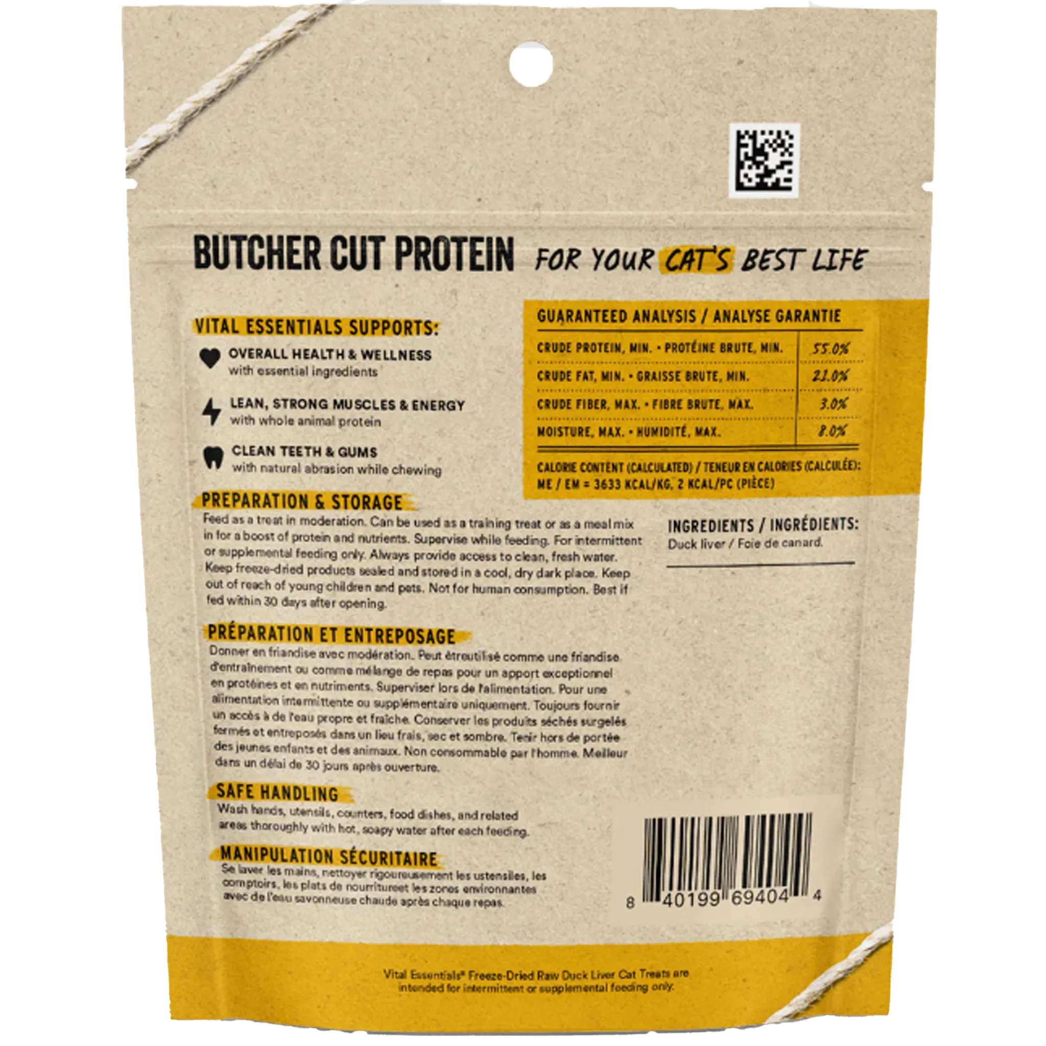 Vital Essentials Freeze-Dried Treat Duck Liver Cat Treats