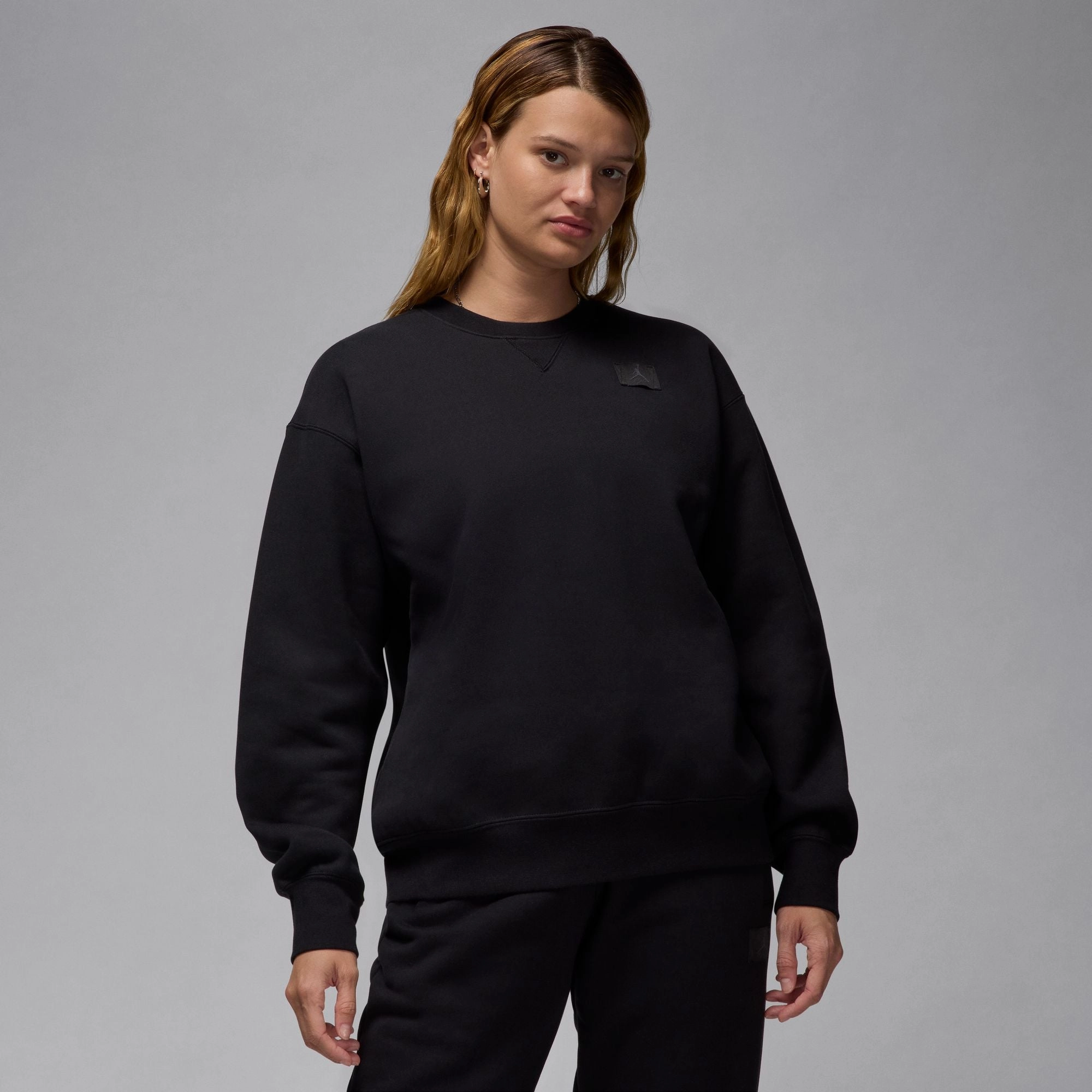 W FLIGHT FLEECE CREW SWEATSHIRT BLACK