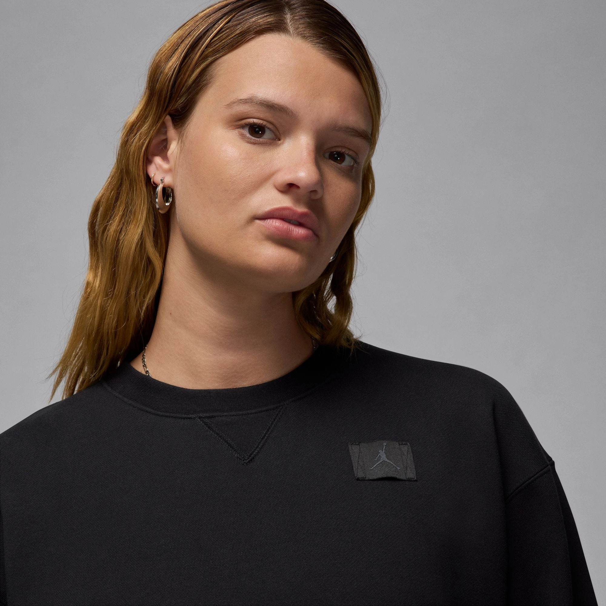 W FLIGHT FLEECE CREW SWEATSHIRT BLACK