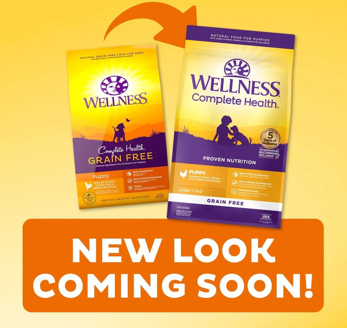 Wellness Complete Health Grain Free Puppy Deboned Chicken, Chicken Meal and Salmon Meal Recipe Dry Dog Food