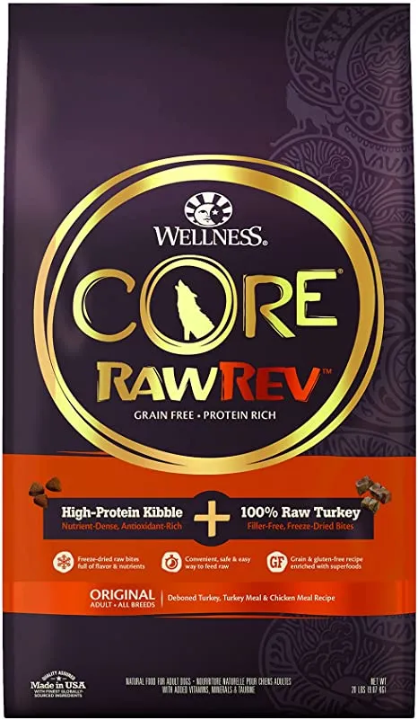 Wellness CORE RawRev Natural Grain Free Original Turkey & Chicken with Freeze Dried Turkey Dry Dog Food