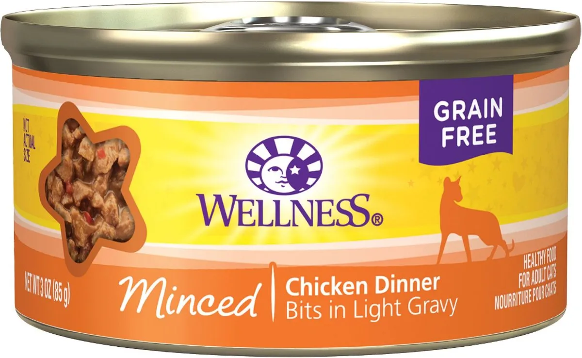 Wellness Grain Free Natural Minced Chicken Dinner Wet Canned Cat Food