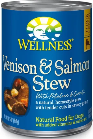 Wellness Grain Free Natural Venison & Salmon Stew with Potato and Carrots Wet Canned Dog Food