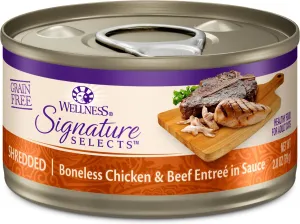 Wellness Signature Selects Grain Free Natural White Meat Chicken and Beef Entree in Sauce Wet Canned Cat Food