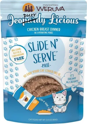 Weruva Slide N' Serve Grain Free Jeopurrdy Licious Chicken Dinner Wet Cat Food Pouch Single