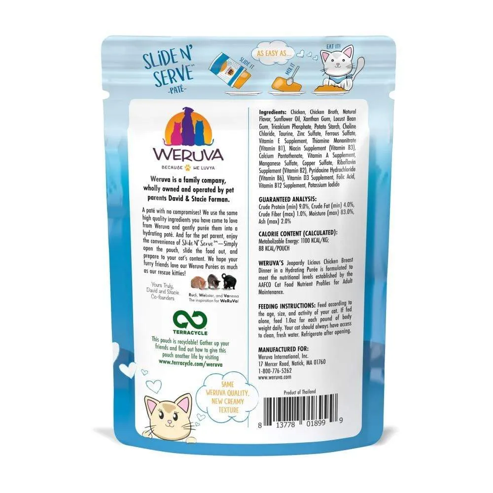 Weruva Slide N' Serve Grain Free Jeopurrdy Licious Chicken Dinner Wet Cat Food Pouch Single