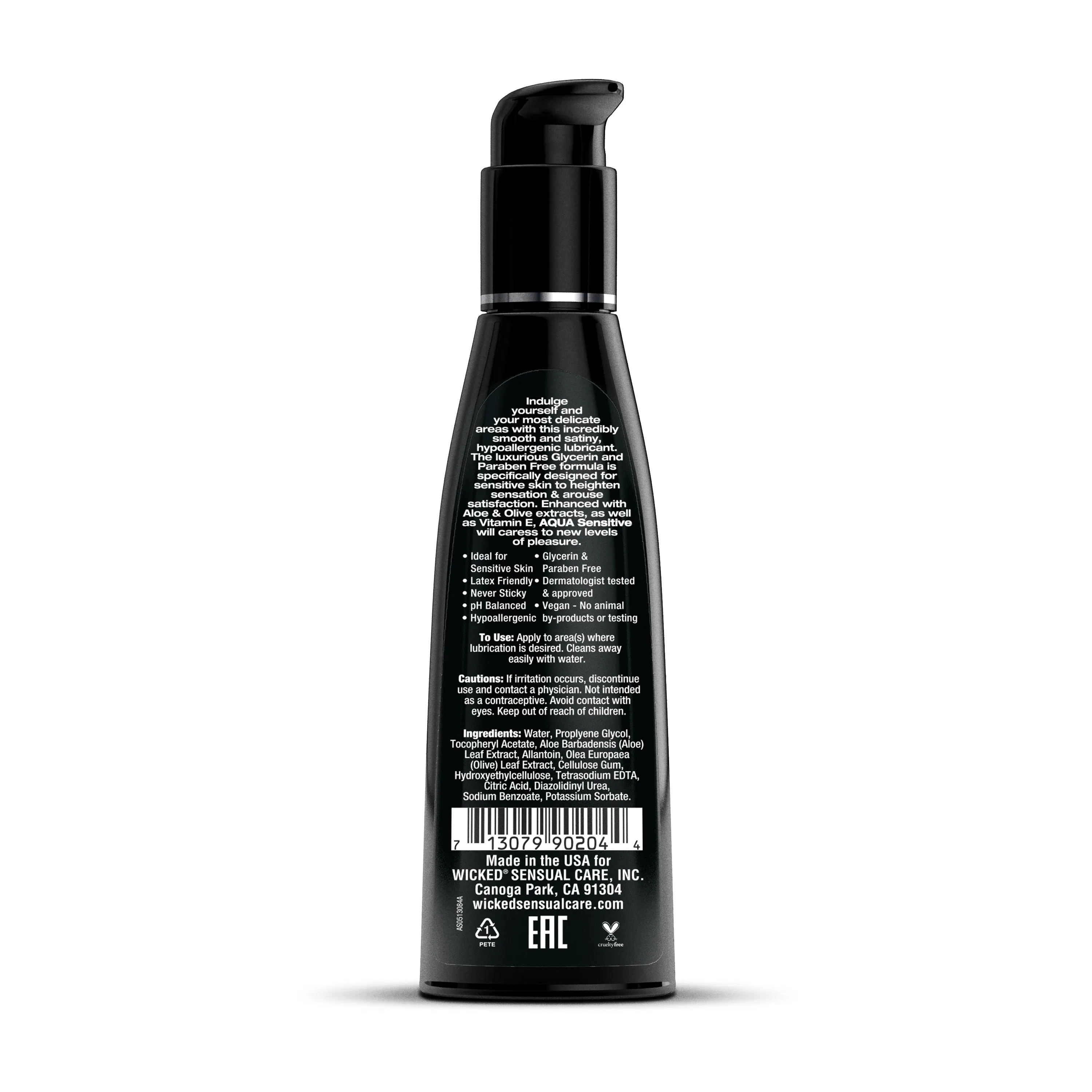 Wicked Aqua Sensitive Lubricant - 4 oz