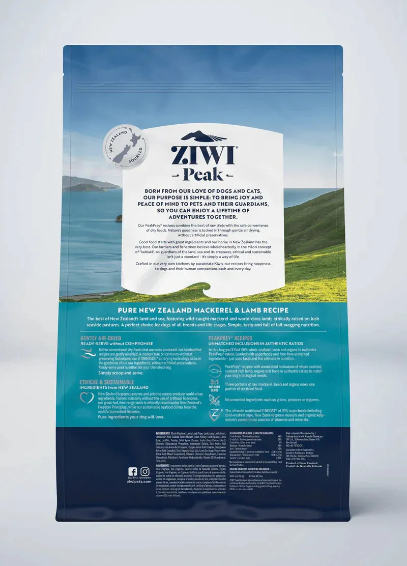 Ziwi Peak Air-Dried Mackerel & Lamb Dry Dog Food